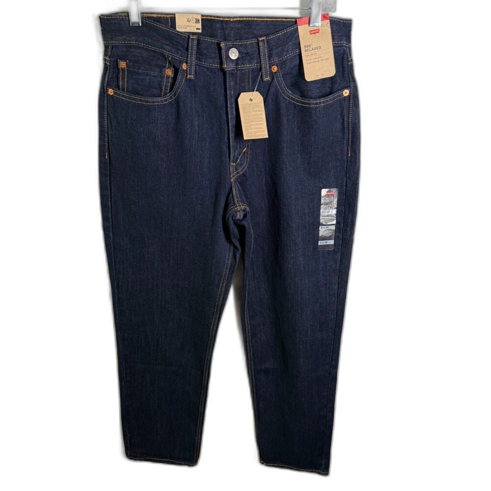 Levi’s 550 Relaxed Men’s Jeans W31 L32 Dark Rinse NWT 100% Cotton Denim